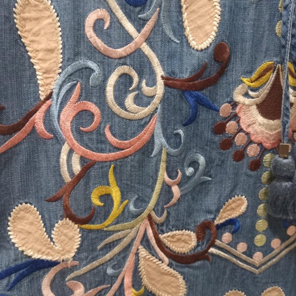 Chelsea & Theodore Denim Embroidered Dress - Picture 8 of 8